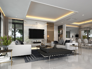 Earthy Living Room Interior Concept by HOD Creation